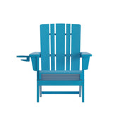 English Elm Adirondack Chair with Cup Holder, Weather Resistant HDPE Adirondack Chair