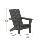 English Elm Adirondack Chair with Cup Holder, Weather Resistant HDPE Adirondack Chair