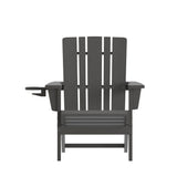 English Elm Adirondack Chair with Cup Holder, Weather Resistant HDPE Adirondack Chair