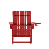 English Elm Adirondack Chair with Cup Holder, Weather Resistant HDPE Adirondack Chair