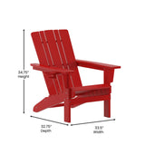 English Elm Adirondack Chair with Cup Holder, Weather Resistant HDPE Adirondack Chair