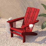 English Elm Adirondack Chair with Cup Holder, Weather Resistant HDPE Adirondack Chair