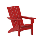 English Elm Adirondack Chair with Cup Holder, Weather Resistant HDPE Adirondack Chair