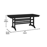 English Elm Commercial Grade Commercial Grade Indoor/Outdoor 72" Rectangle Recycled HDPE Adirondack Dining Table for 6