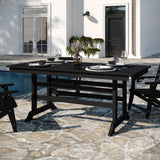 English Elm Commercial Grade Commercial Grade Indoor/Outdoor 72" Rectangle Recycled HDPE Adirondack Dining Table for 6