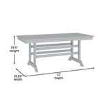 English Elm Commercial Grade Commercial Grade Indoor/Outdoor 72" Rectangle Recycled HDPE Adirondack Dining Table for 6