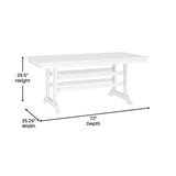 English Elm Commercial Grade Commercial Grade Indoor/Outdoor 72" Rectangle Recycled HDPE Adirondack Dining Table for 6