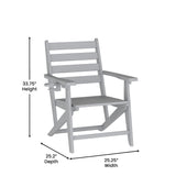 English Elm Commercial Grade Commercial 7 Piece Adirondack Dining Set with 72" Rectangle Indoor/Outdoor Recycled HDPE Table and 6 Chairs with Cupholders