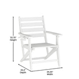 English Elm Commercial Grade Commercial 7 Piece Adirondack Dining Set with 72" Rectangle Indoor/Outdoor Recycled HDPE Table and 6 Chairs with Cupholders