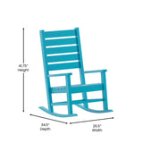 English Elm Commercial Grade Commercial Grade 3-Piece Indoor/Outdoor Set with 2 Contemporary All-Weather HDPE Rocking Chairs and End Table