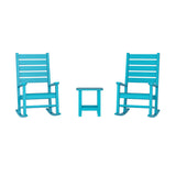 English Elm Commercial Grade Commercial Grade 3-Piece Indoor/Outdoor Set with 2 Contemporary All-Weather HDPE Rocking Chairs and End Table