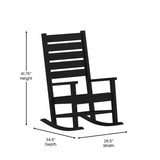 English Elm Commercial Grade Commercial Grade 3-Piece Indoor/Outdoor Set with 2 Contemporary All-Weather HDPE Rocking Chairs and End Table