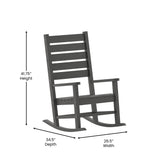 English Elm Commercial Grade Commercial Grade 3-Piece Indoor/Outdoor Set with 2 Contemporary All-Weather HDPE Rocking Chairs and End Table