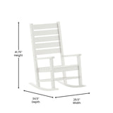 English Elm Commercial Grade Commercial Grade 3-Piece Indoor/Outdoor Set with 2 Contemporary All-Weather HDPE Rocking Chairs and End Table