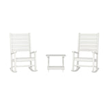 English Elm Commercial Grade Commercial Grade 3-Piece Indoor/Outdoor Set with 2 Contemporary All-Weather HDPE Rocking Chairs and End Table