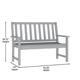 English Elm Commercial Grade Commercial Grade 50" All Weather Indoor/Outdoor Recycled HDPE Bench with Contoured Seat