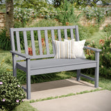 English Elm Commercial Grade Commercial Grade 50" All Weather Indoor/Outdoor Recycled HDPE Bench with Contoured Seat