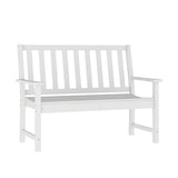 English Elm Commercial Grade Commercial Grade 50" All Weather Indoor/Outdoor Recycled HDPE Bench with Contoured Seat