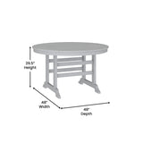 English Elm Commercial Grade Commercial Grade Indoor/Outdoor 48" Round Recycled HDPE Adirondack Dining Table for 4