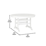 English Elm Commercial Grade Commercial Grade Indoor/Outdoor 48" Round Recycled HDPE Adirondack Dining Table for 4