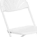 English Elm Commercial Grade Series 650 lb. Capacity Plastic Fan Back Folding Chair