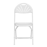 English Elm Commercial Grade Series 650 lb. Capacity Plastic Fan Back Folding Chair