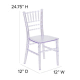 English Elm Commercial Grade Child’s Transparent Crystal Resin Party and Event Chiavari Chair for Commercial & Residential Use