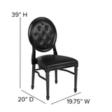 English Elm Commercial Grade Series 900 lb. Capacity King Louis Chair with Tufted Back, Vinyl Seat and Frame