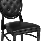 English Elm Commercial Grade Series 900 lb. Capacity King Louis Chair with Tufted Back, Vinyl Seat and Frame