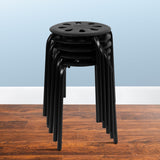 5-Pack Commercial Grade Plastic Stack Stools, 17.5