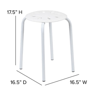 English Elm Commercial Grade Plastic Nesting Stack Stools, 17.5"Height, Colors (5 Pack)