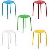 English Elm Commercial Grade Plastic Nesting Stack Stools, 17.5"Height, Colors (5 Pack)