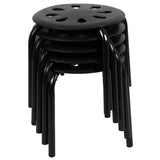 English Elm Commercial Grade Plastic Nesting Stack Stools, 11.5"Height, (5 Pack)