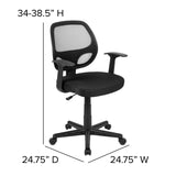 English Elm Commercial Grade Mid-Back Mesh Swivel Ergonomic Task Office Chair with Arms