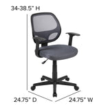 English Elm Commercial Grade Mid-Back Mesh Swivel Ergonomic Task Office Chair with Arms