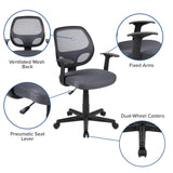 English Elm Commercial Grade Mid-Back Mesh Swivel Ergonomic Task Office Chair with Arms