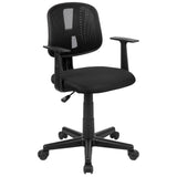 English Elm Commercial Grade Mid-Back Mesh Swivel Task Office Chair with Pivot Back and Arms