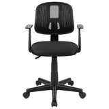 English Elm Commercial Grade Mid-Back Mesh Swivel Task Office Chair with Pivot Back and Arms