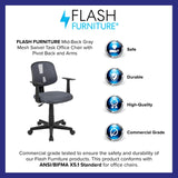 English Elm Commercial Grade Mid-Back Mesh Swivel Task Office Chair with Pivot Back and Arms