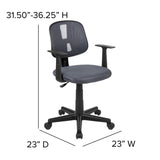 English Elm Commercial Grade Mid-Back Mesh Swivel Task Office Chair with Pivot Back and Arms