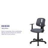 English Elm Commercial Grade Mid-Back Mesh Swivel Task Office Chair with Pivot Back and Arms