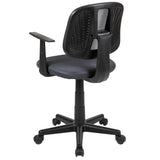 English Elm Commercial Grade Mid-Back Mesh Swivel Task Office Chair with Pivot Back and Arms