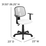 English Elm Commercial Grade Mid-Back Mesh Swivel Task Office Chair with Pivot Back and Arms