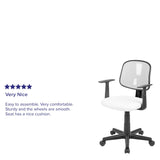 English Elm Commercial Grade Mid-Back Mesh Swivel Task Office Chair with Pivot Back and Arms