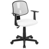 English Elm Commercial Grade Mid-Back Mesh Swivel Task Office Chair with Pivot Back and Arms