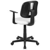 English Elm Commercial Grade Mid-Back Mesh Swivel Task Office Chair with Pivot Back and Arms