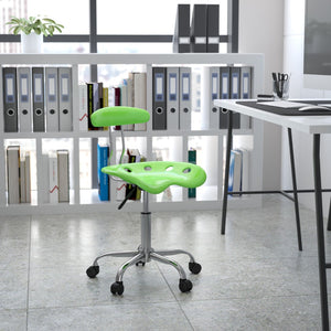 English Elm Vibrant and Chrome Swivel Task Office Chair with Tractor Seat