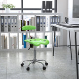 Vibrant and Chrome Swivel Task Office Chair with Tractor Seat