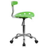 English Elm Vibrant and Chrome Swivel Task Office Chair with Tractor Seat