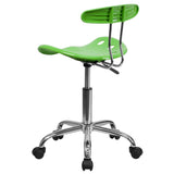 English Elm Vibrant and Chrome Swivel Task Office Chair with Tractor Seat